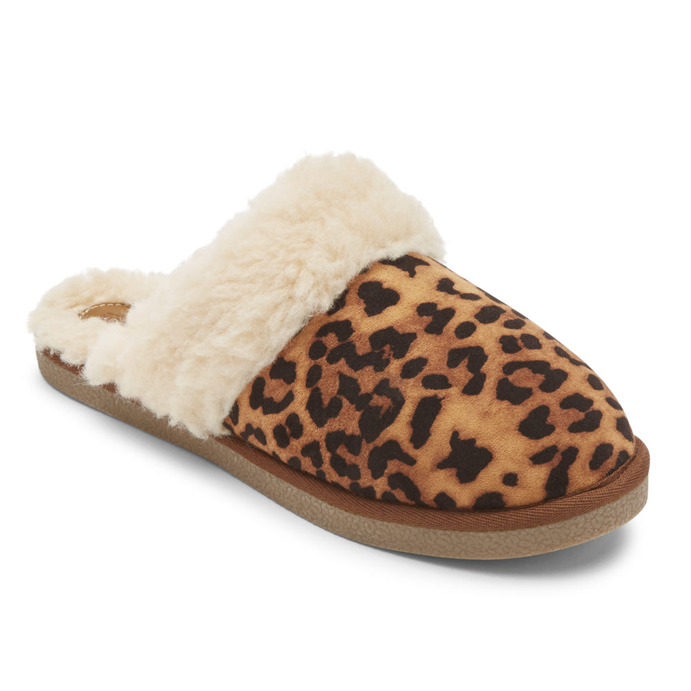 Rockport Slippers For Womens Leopard - truTECH Veda Slide - OZ6234971